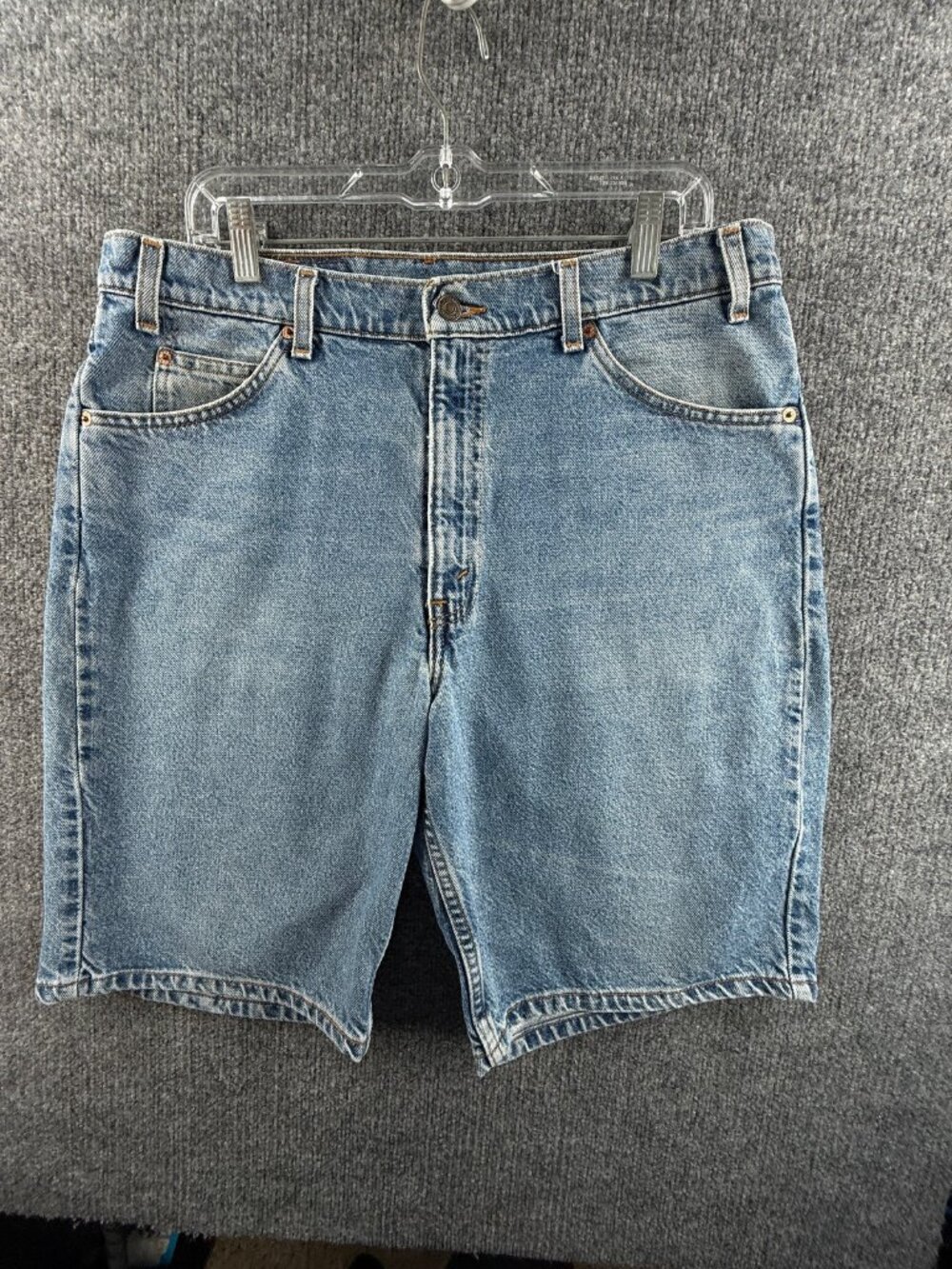 Levis 550 Orange Tab Cotton Mens Shorts Blue Denim Jort Size 36 Adult ACTL 35x10
